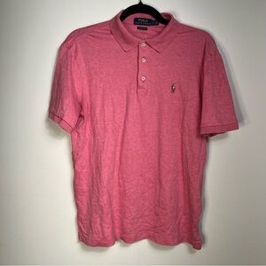 Polo Ralph Lauren Mens Classic Fit‎ Pink Heather Short Sleeve Polo Shirt Small S